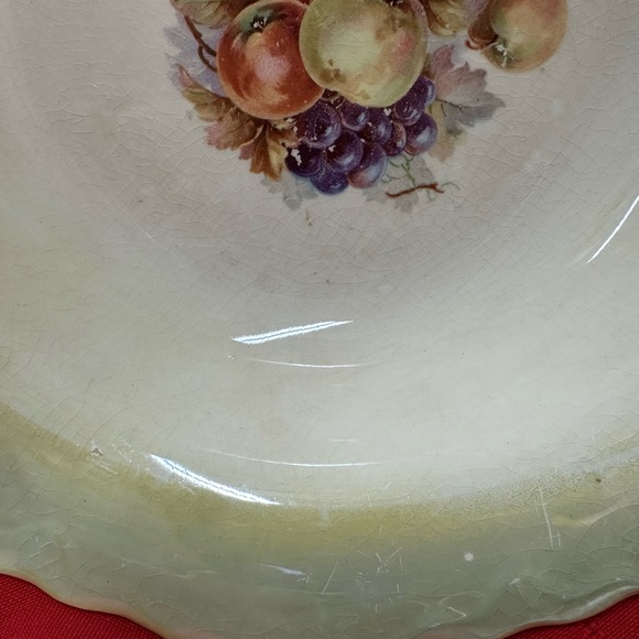 Vintage Thompson Pottery Co. 9” Fruit Design Porcelain Bowl - Picture 2 of 8